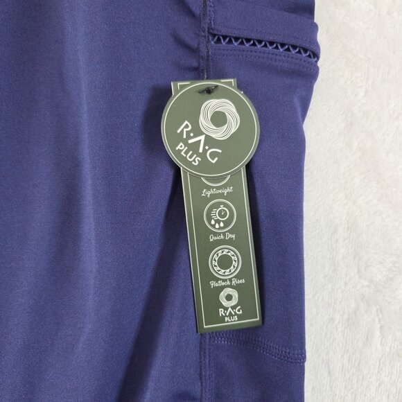 RAG PLUS Womens 3XL Astral Aura Shorts Quick Dry Flatlock Rises Wicking Blue - Picture 5 of 12